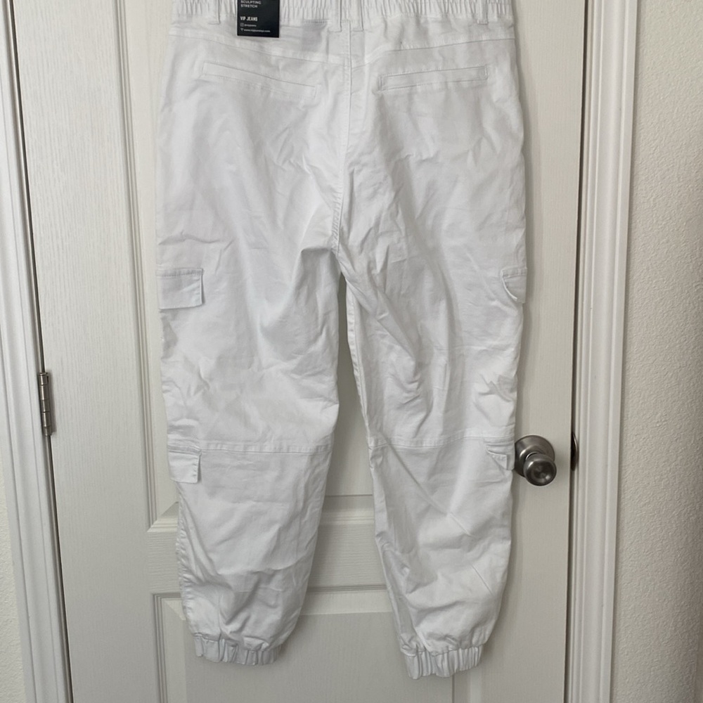 🔥NWT VIP Jeans Cargo White Pants Jogger Women’s Size 17/18